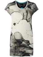 Diesel Splatter Print Long T-shirt, Women's, Size: Large, Grey, Cupro/spandex/elastane