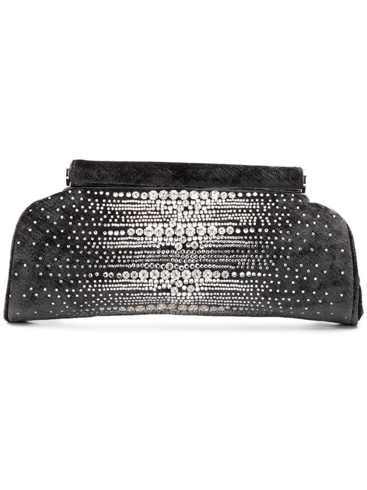 Rodo Crystal Embellished Clutch - Grey