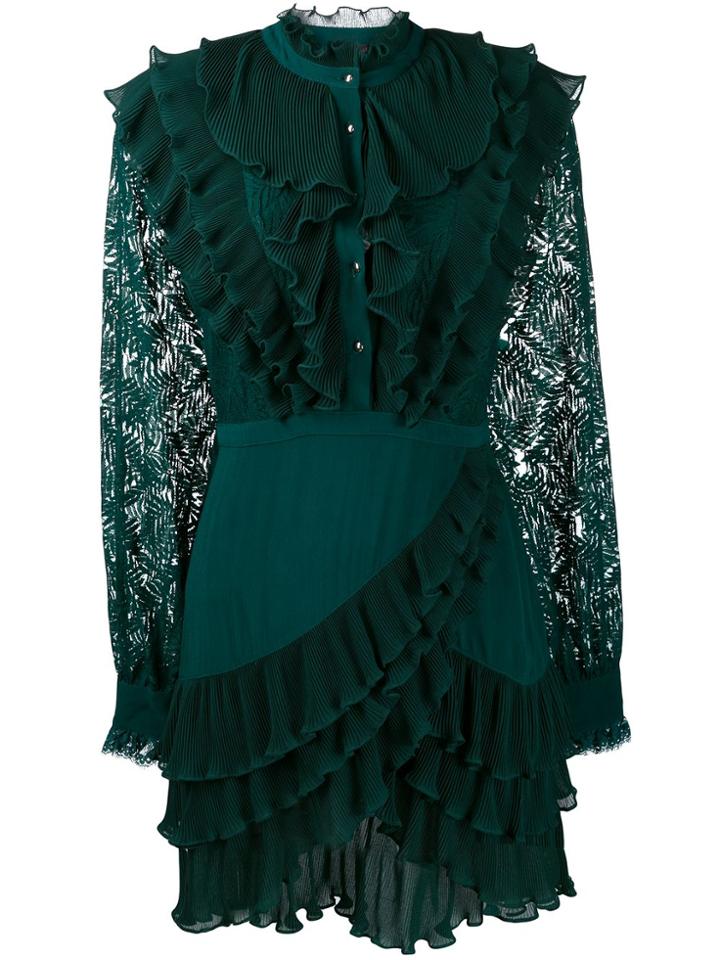 Just Cavalli Ruffle Lace Dress - Green