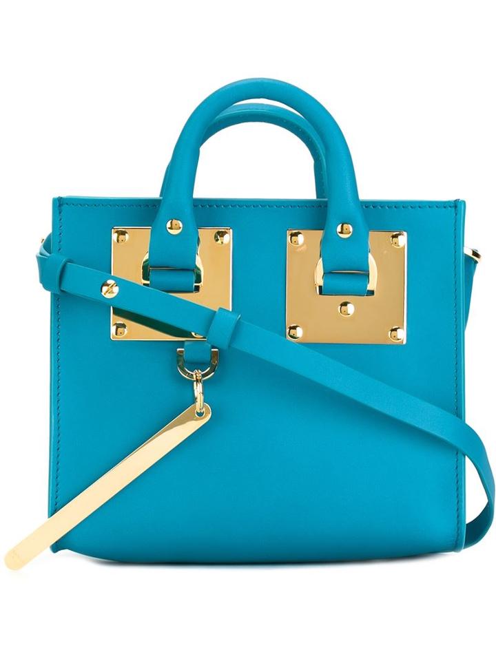 Sophie Hulme Mini Box Albion Crossbody Bag, Women's, Blue, Calf Leather