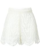 Valentino Sangallo Shorts, Women's, Size: 38, White, Silk/cotton/polyamide/polyester