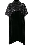 Talbot Runhof Asymmetric Hem Sequined Dress - Black