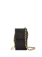 Chanel Pre-owned Cc Chain Mobile Phone Case Shoulder Bag - Black