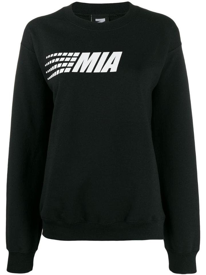 Mia-iam Big Puff Logo Sweatshirt - Black