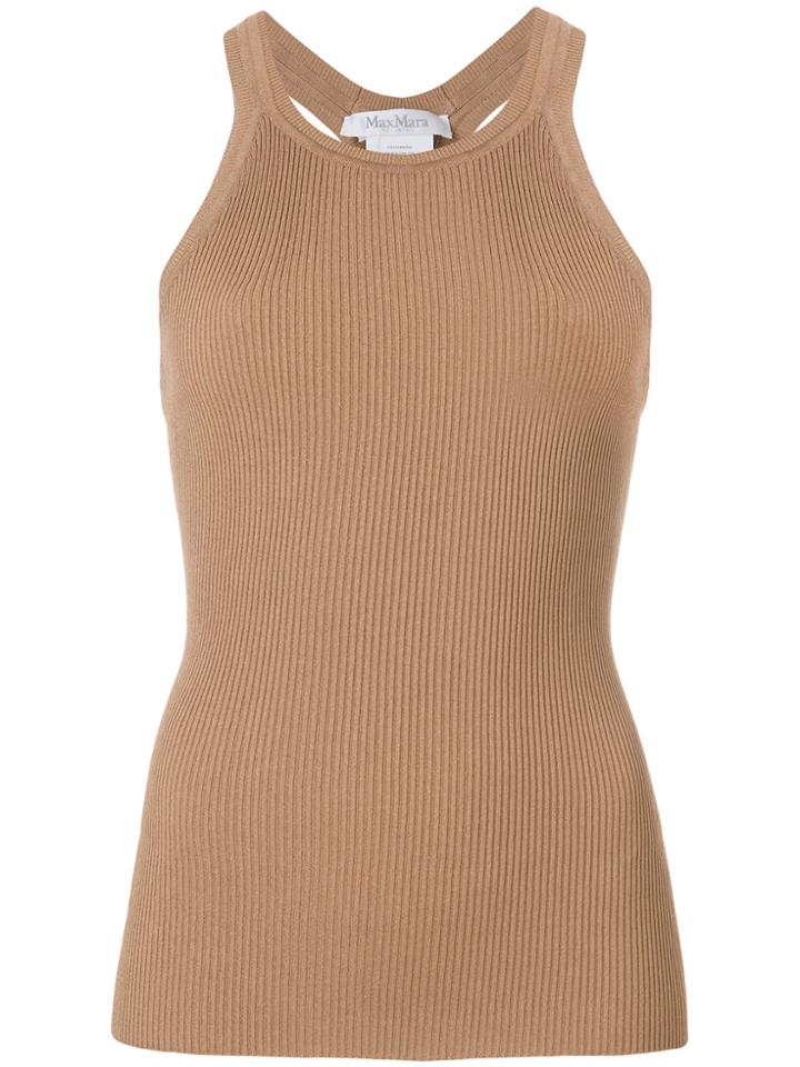 Max Mara Ribbed Top - Brown