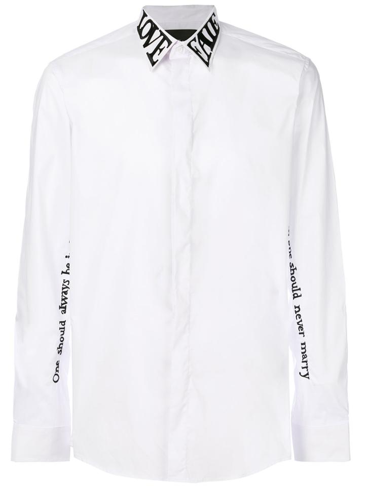 John Richmond Love Faith Neck Shirt - White