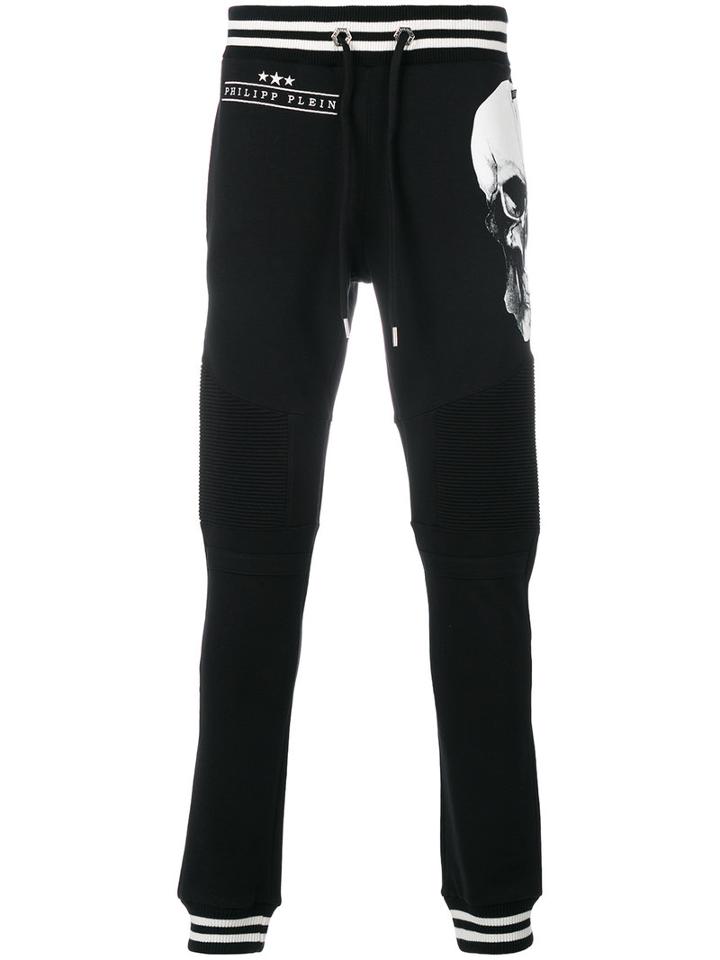Philipp Plein - Skull Print Track Pants - Men - Cotton - L, Black, Cotton