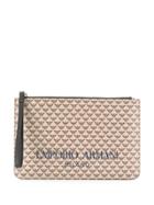 Emporio Armani Top-zip Clutch Bag - Neutrals