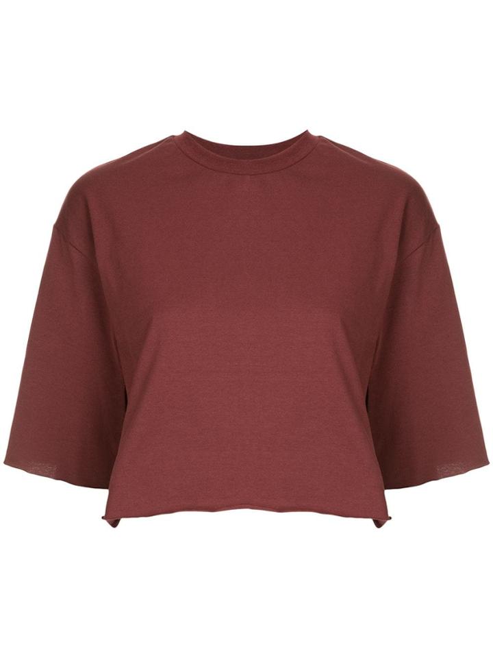 Guild Prime Raw Hem Cropped T-shirt - Red