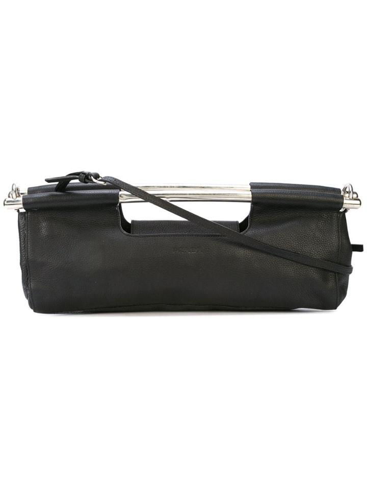Prada Vintage Top Handle Clutch - Black
