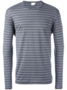 Sunspel Striped T-shirt, Men's, Size: Large, Grey, Cotton