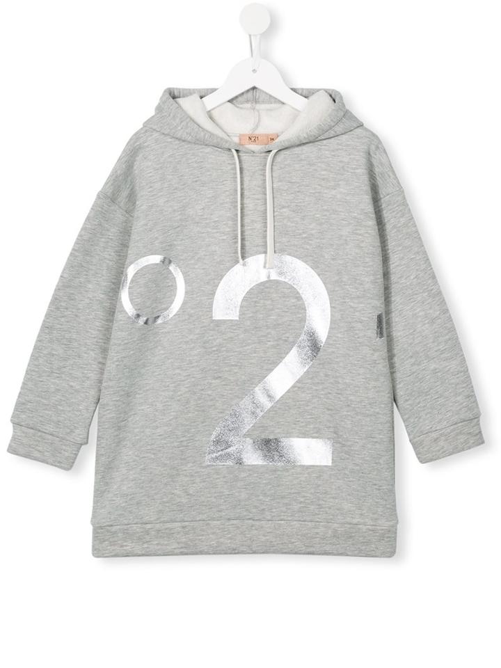 No21 Kids Logo Print Sweatshirt Dress, Girl's, Size: 8 Yrs, Grey