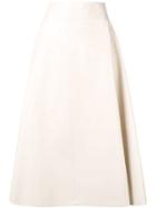 Bottega Veneta A-line Leather Skirt - Neutrals