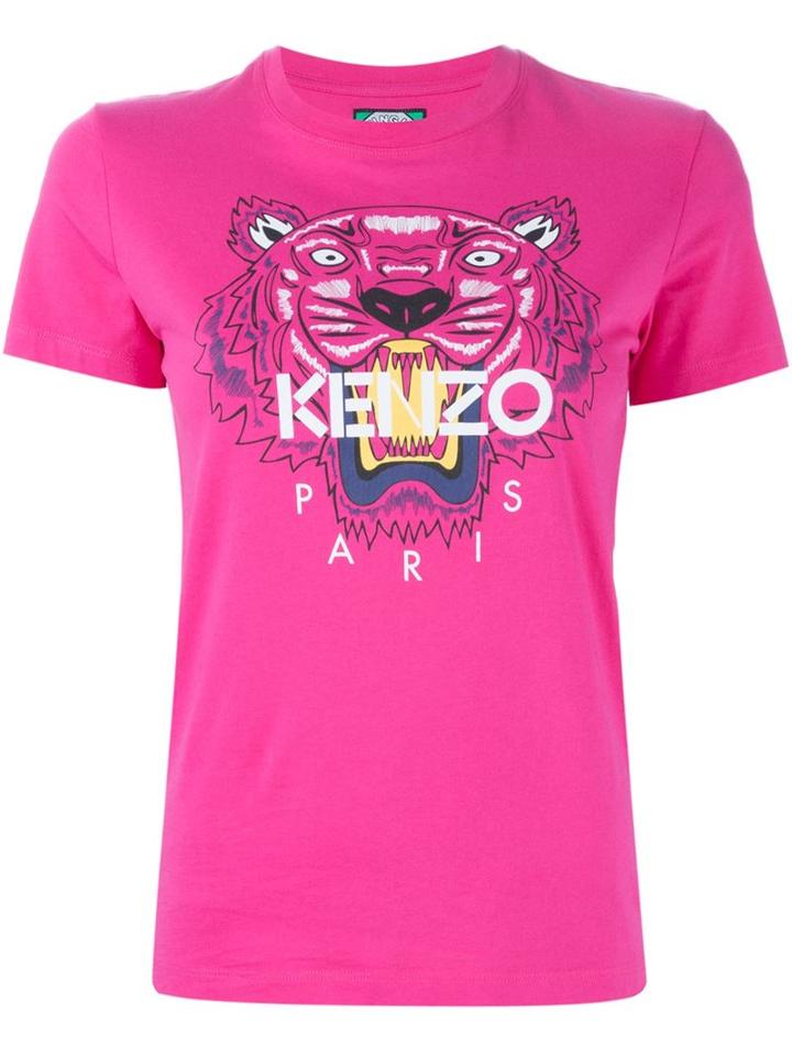 Kenzo 'tiger' T-shirt, Women's, Size: Medium, Pink/purple, Cotton