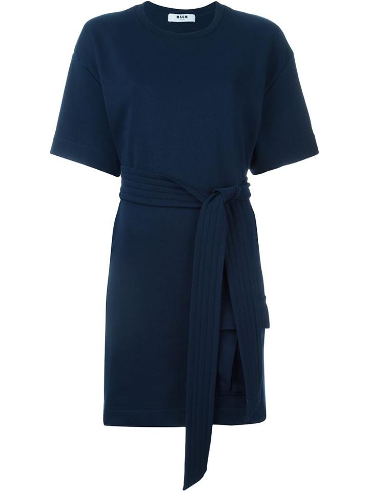 Msgm Belted Jersey Dress