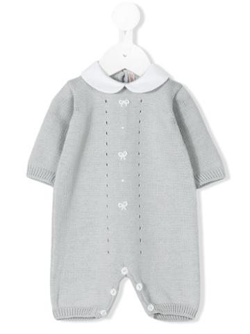 Little Bear - Contrast Collar Romper - Kids - Cotton - 1 Mth, Grey