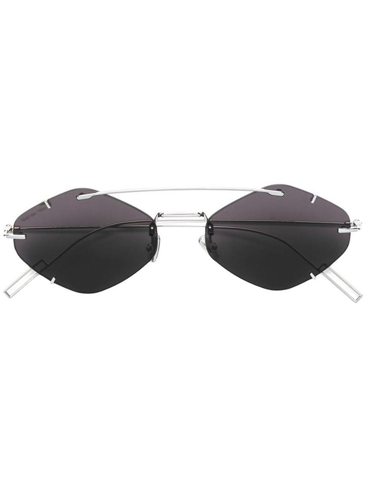 Dior Eyewear Rhomb Shaped Sunglasses - Silver