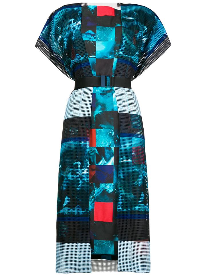 Issey Miyake Belted Oversized Dress - Blue