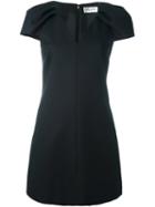 Saint Laurent V-neck Mini Dress, Women's, Size: 38, Black, Silk/wool