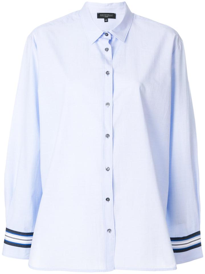 Antonelli Longsleeved Stripe Detail Shirt - Blue