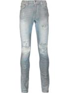 Amiri Distressed Skinny Jeans, Men's, Size: 30, Blue, Cotton/spandex/elastane