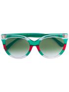 Gucci Eyewear Tricolour Sunglasses - Green