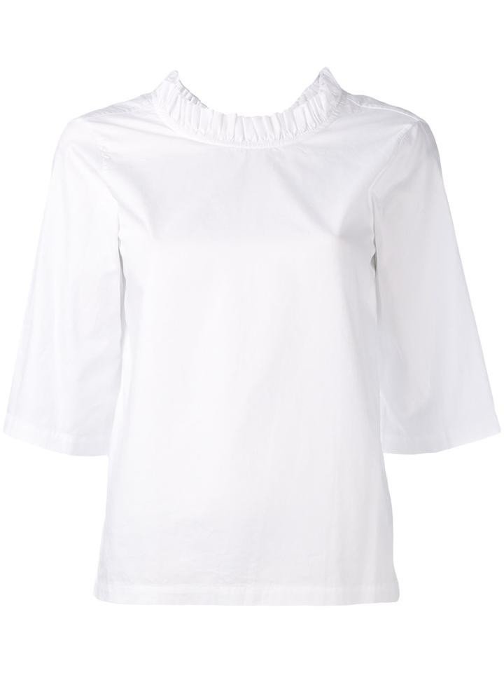 Lareida - Ruffle Trim Blouse - Women - Cotton - 38, Women's, White, Cotton