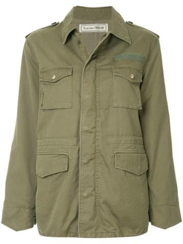 Tu Es Mon Trésor Fur Heart Field Jacket - Green