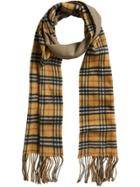 Burberry Long Reversible Vintage Check Double-faced Cashmere Scarf -