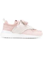 Tod's Drilled Sneakers With Tassels - Pink