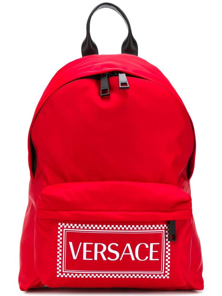 Versace Logo Backpack - Red