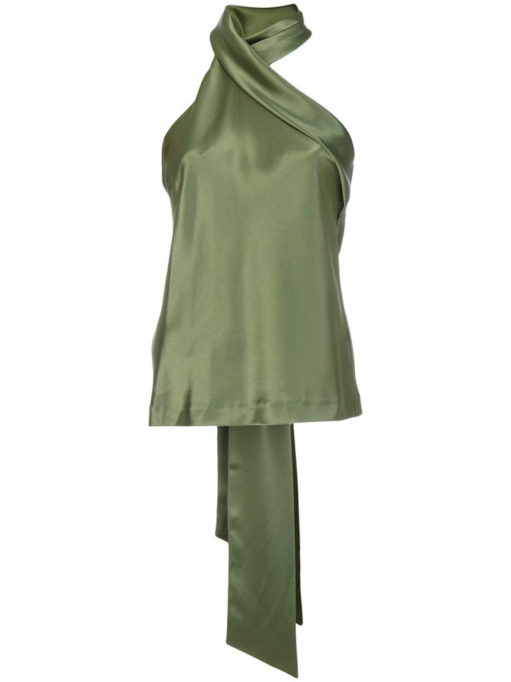 Galvan Asymmetric Sash Neck Top - Green