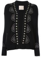 Laneus Studded Detail Cardigan, Women's, Size: 44, Black, Polyamide/viscose/angora/brass