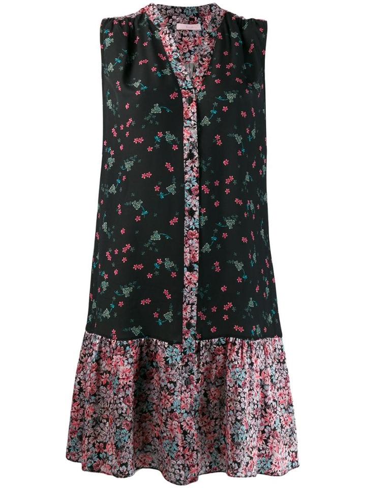 Kristina Ti Floral Print Shirt Dress - Black