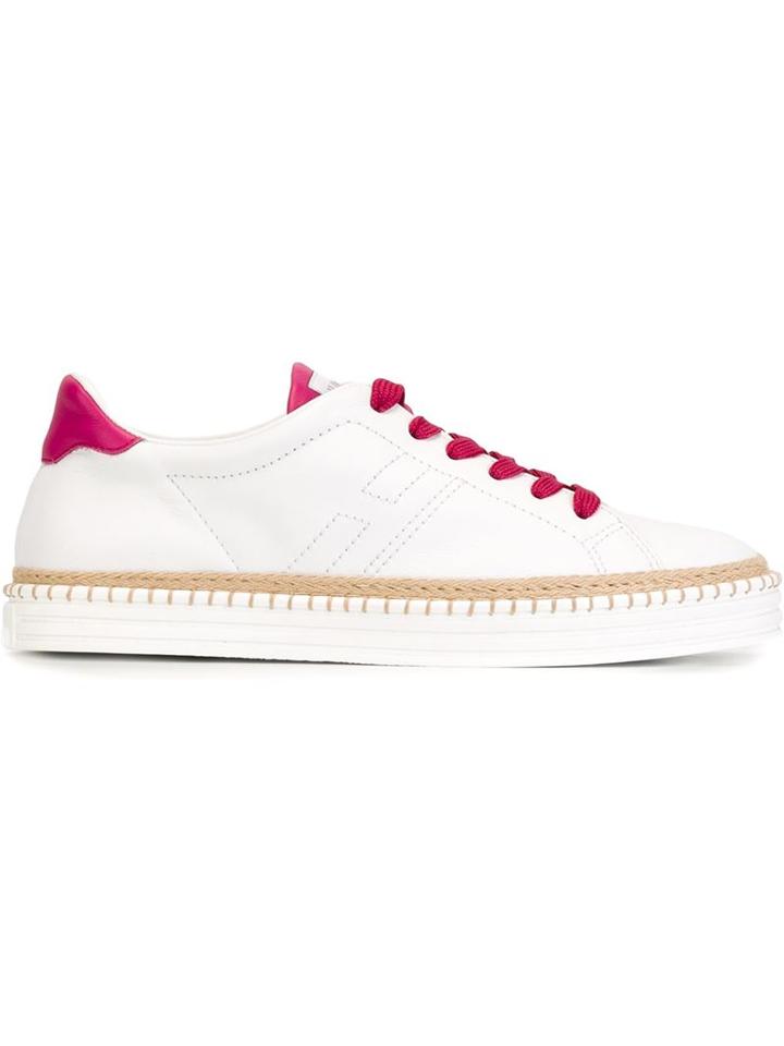 Hogan Rebel Lace-up Sneakers, Women's, Size: 38.5, White, Leather/rubber