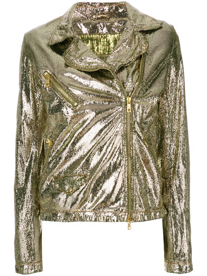 Giorgio Brato Metallic Biker Jacket
