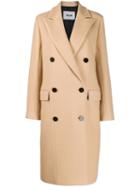 Msgm Double Breasted Coat - Neutrals
