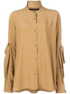 Rokh Loose Fit Button Shirt - Nude & Neutrals