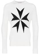 Neil Barrett Military Star Merino Knitted Jumper - White