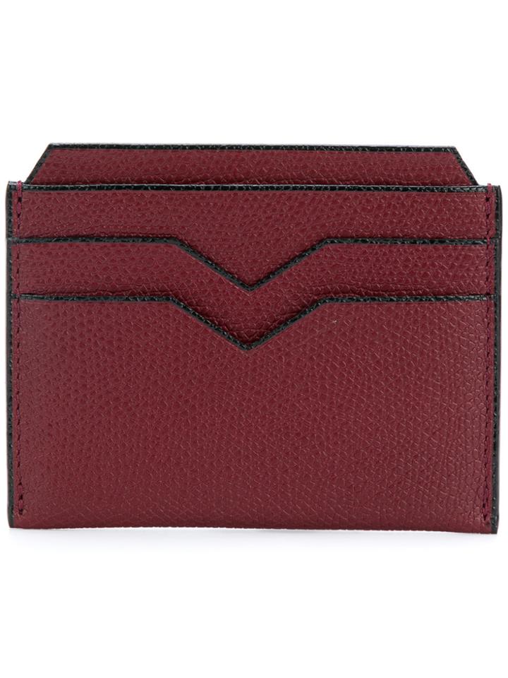 Valextra Grained Cardholder - Red