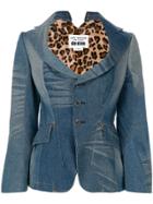 Junya Watanabe Comme Des Garçons Fitted Denim Blazer - Blue