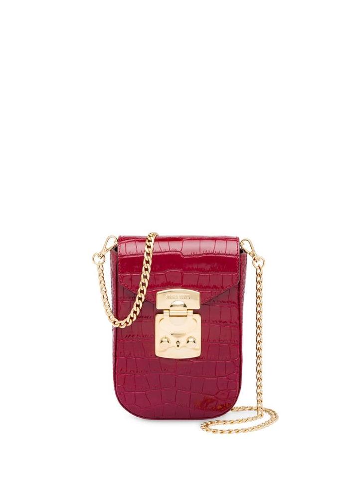 Miu Miu Crocodile Effect Cardholder - Red