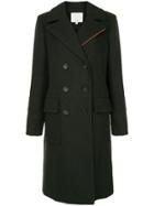 Tibi Felted Double Breasted Overcoat - Black