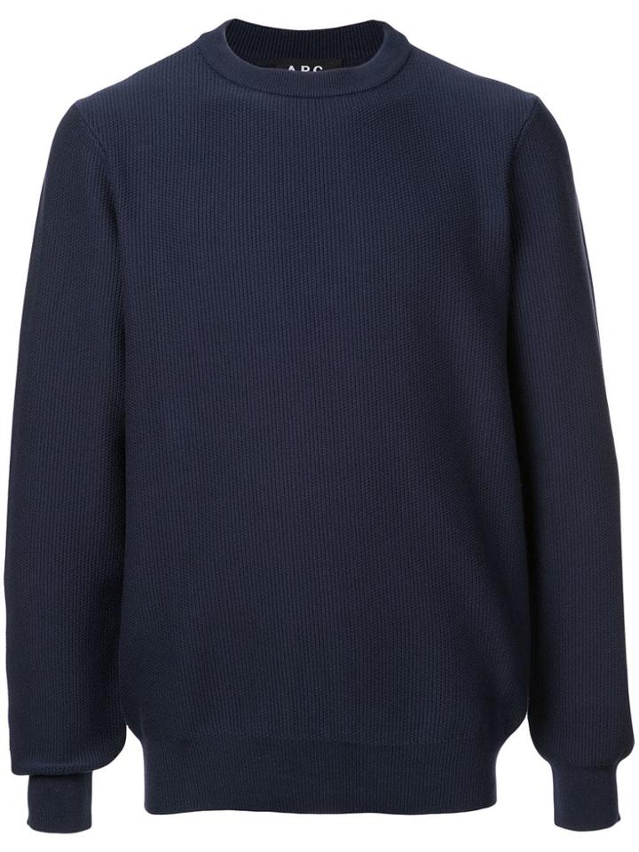 A.p.c. Ribbed Sweatshirt - Blue