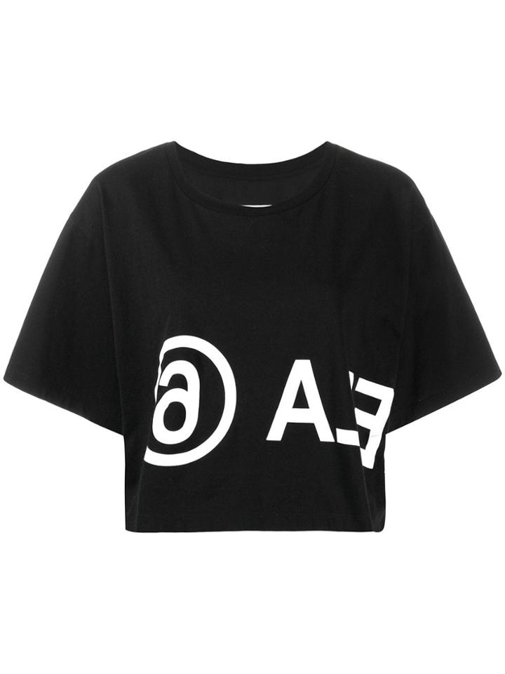 Mm6 Maison Margiela Cropped T-shirt - Black