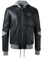 Philipp Plein - Hooded Jacket - Men - Cotton/sheep Skin/shearling/polyamide - Xl, Black, Cotton/sheep Skin/shearling/polyamide