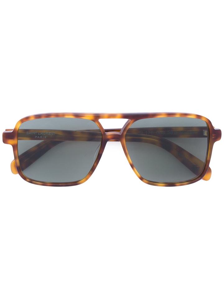 Saint Laurent - Tinted Sunglasses - Unisex - Acetate - One Size, Brown, Acetate