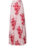 Ermanno Scervino Floral Pleated Skirt - White