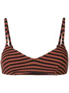 Solid & Striped Ribbed Bikini Top - Brown