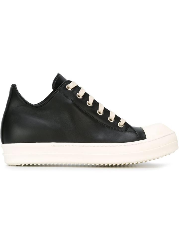 Rick Owens Lace-up Sneakers, Men's, Size: 45, Black, Calf Leather/leather/rubber